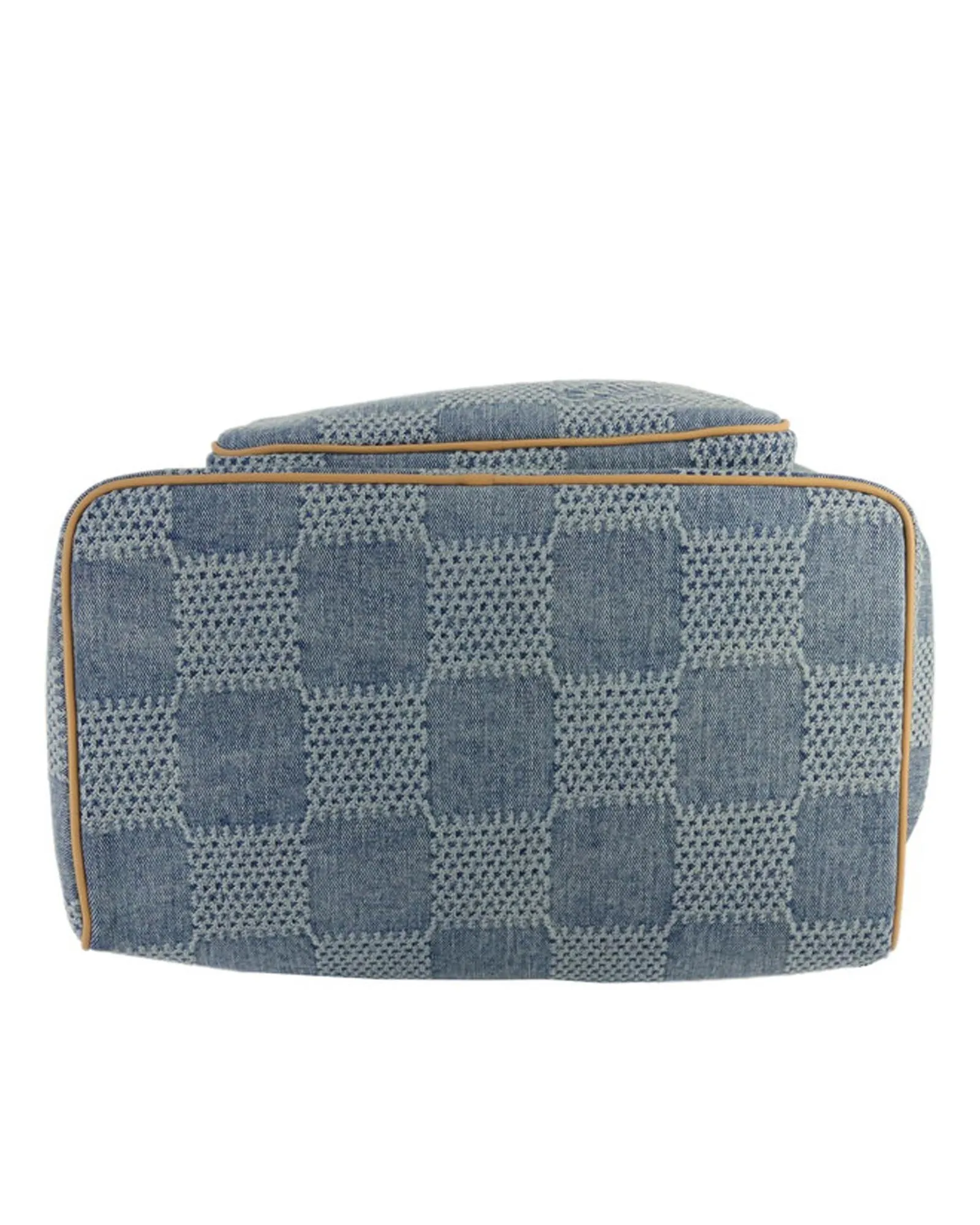 3D Damier Canvas Backpack with Belt Buckle and Drawstring Closure