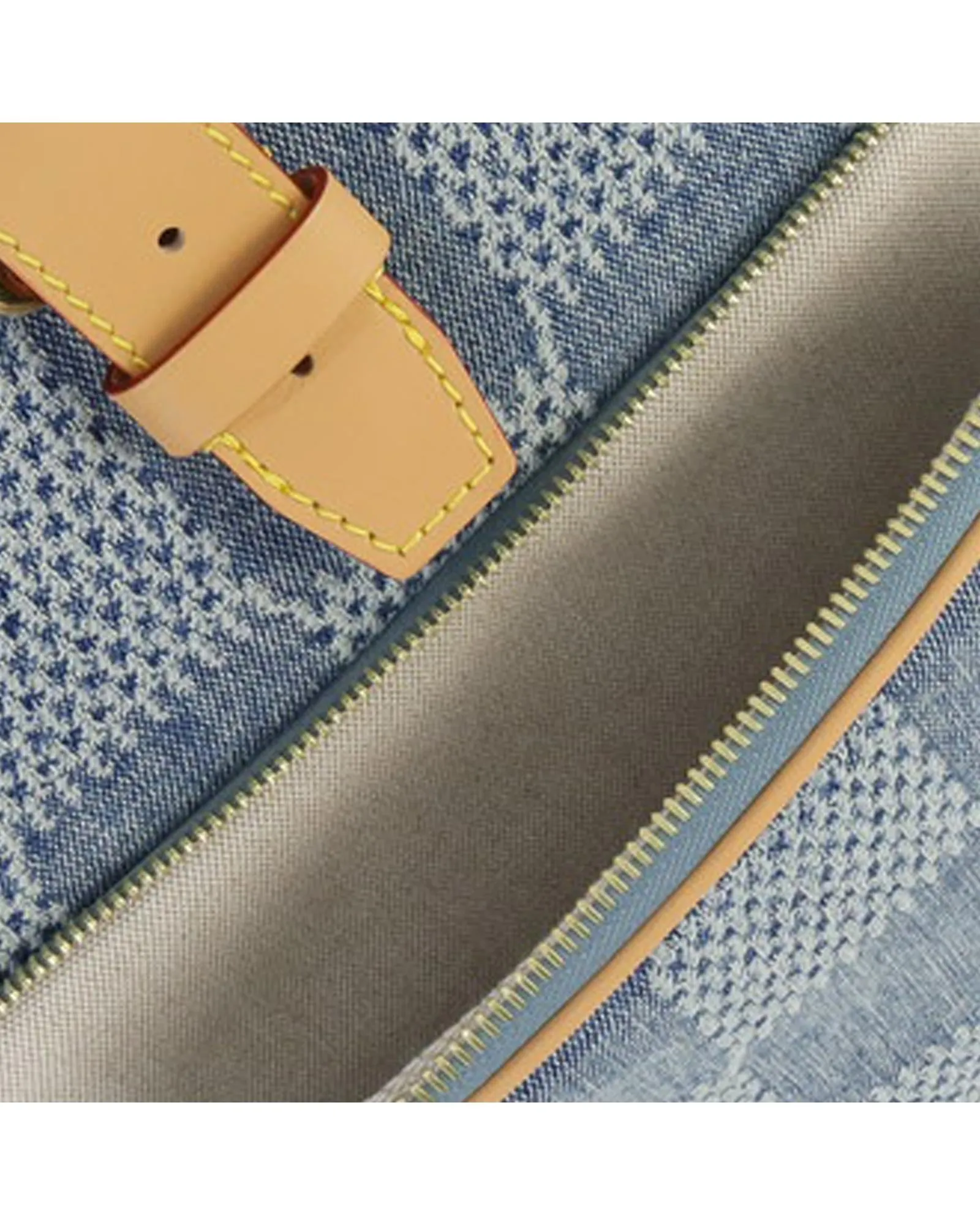 3D Damier Canvas Backpack with Belt Buckle and Drawstring Closure
