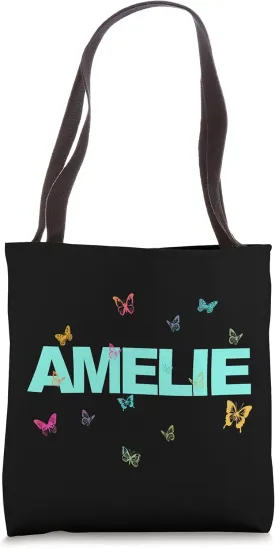 Amelie - Beautiful Name with colorful Butterflies Tote Bag