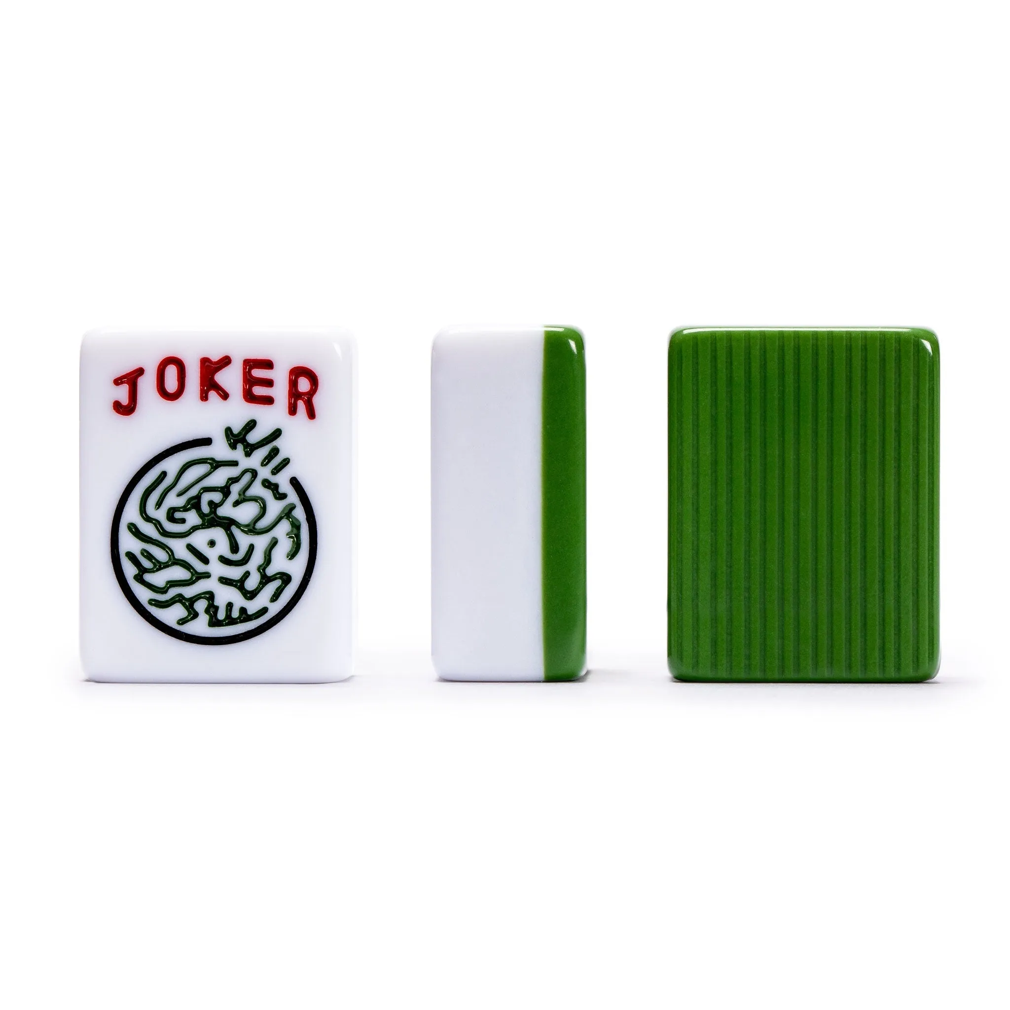 American Mahjong Set, "Huntington" with Mineral Green Soft Case - Racks with Pushers, Scoring Coins, Dice, & Wind Indicator