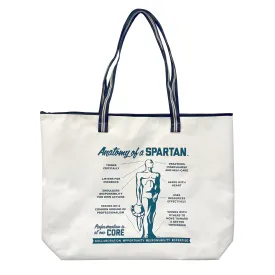 Anatomy of a Spartan White Zippered Tote Bag
