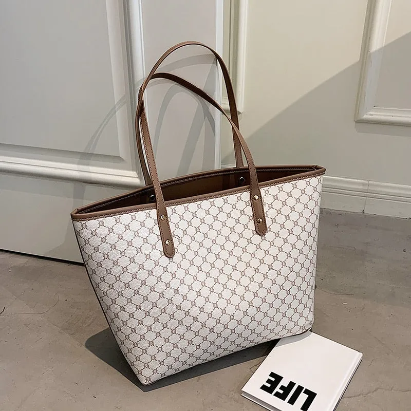 Back To College Deanwangkt Luxury Designer High Capacity Tote Handbags For Office Women Trends Designer Striped Shopper Shoulder Shopping Bag