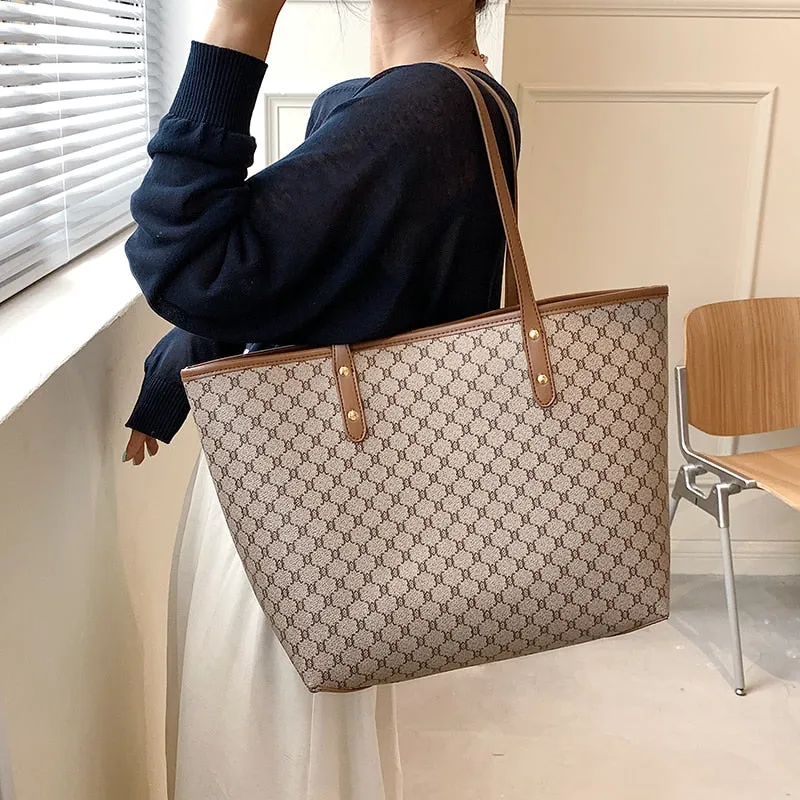 Back To College Deanwangkt Luxury Designer High Capacity Tote Handbags For Office Women Trends Designer Striped Shopper Shoulder Shopping Bag