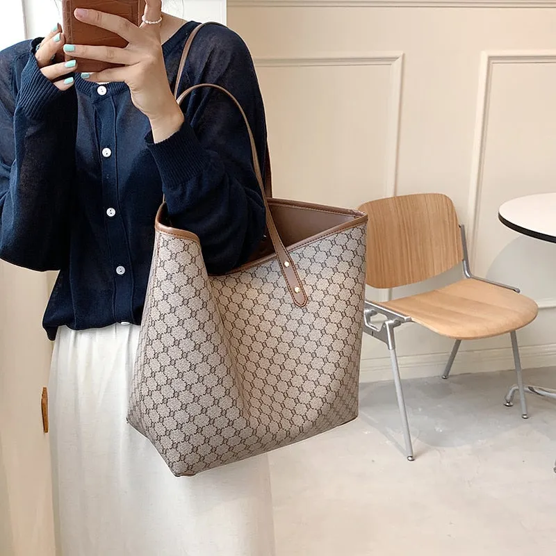 Back To College Deanwangkt Luxury Designer High Capacity Tote Handbags For Office Women Trends Designer Striped Shopper Shoulder Shopping Bag