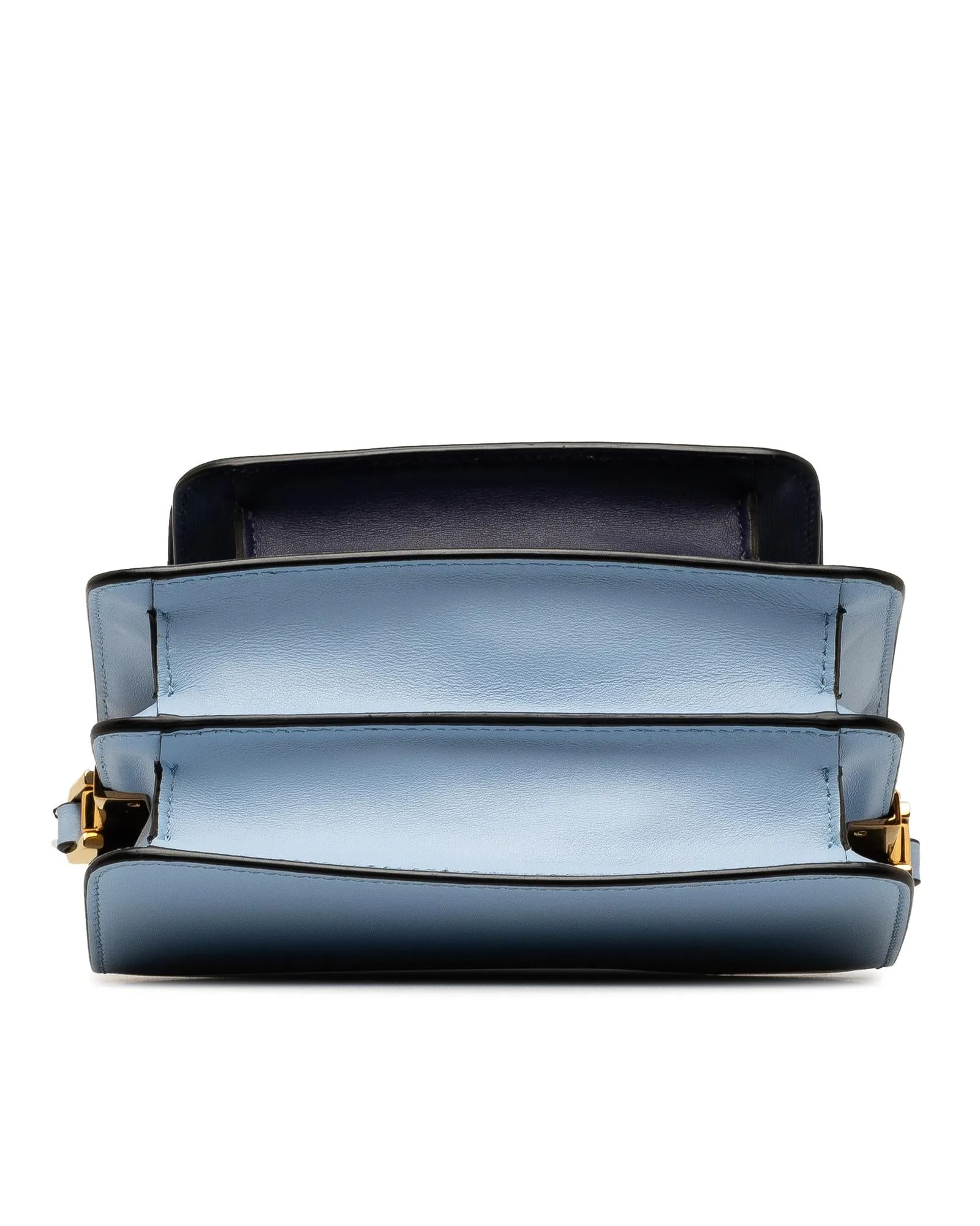 Bicolor Leather Trunk Crossbody Bag