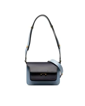 Bicolor Leather Trunk Crossbody Bag