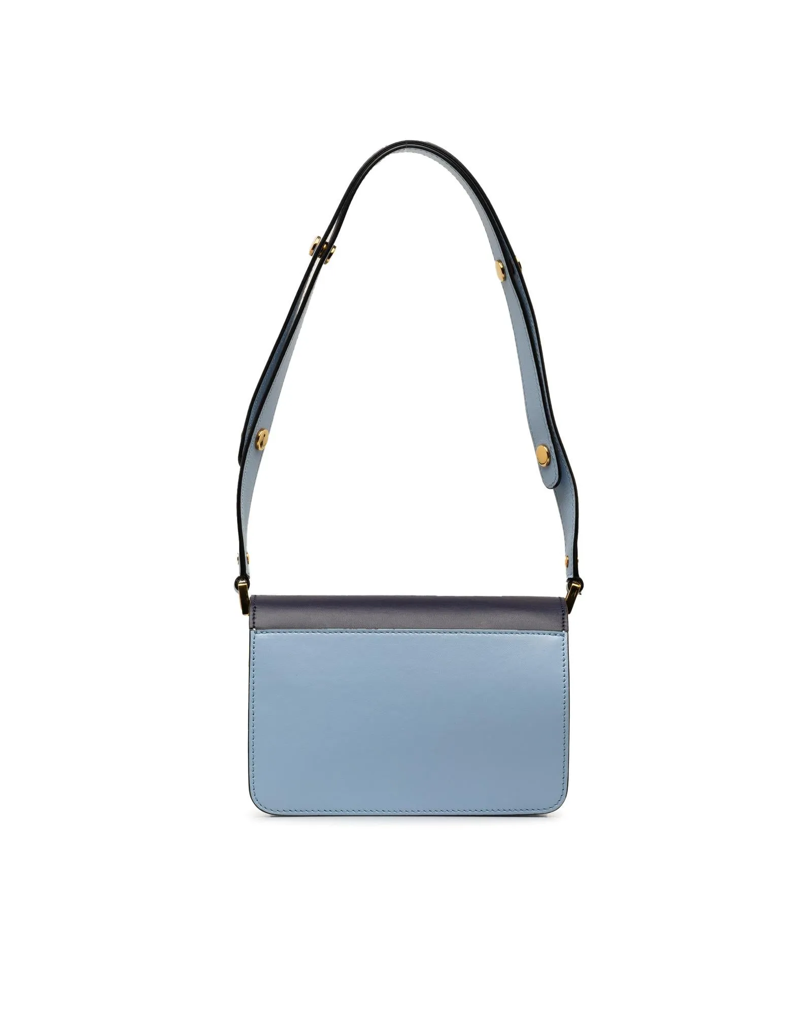 Bicolor Leather Trunk Crossbody Bag