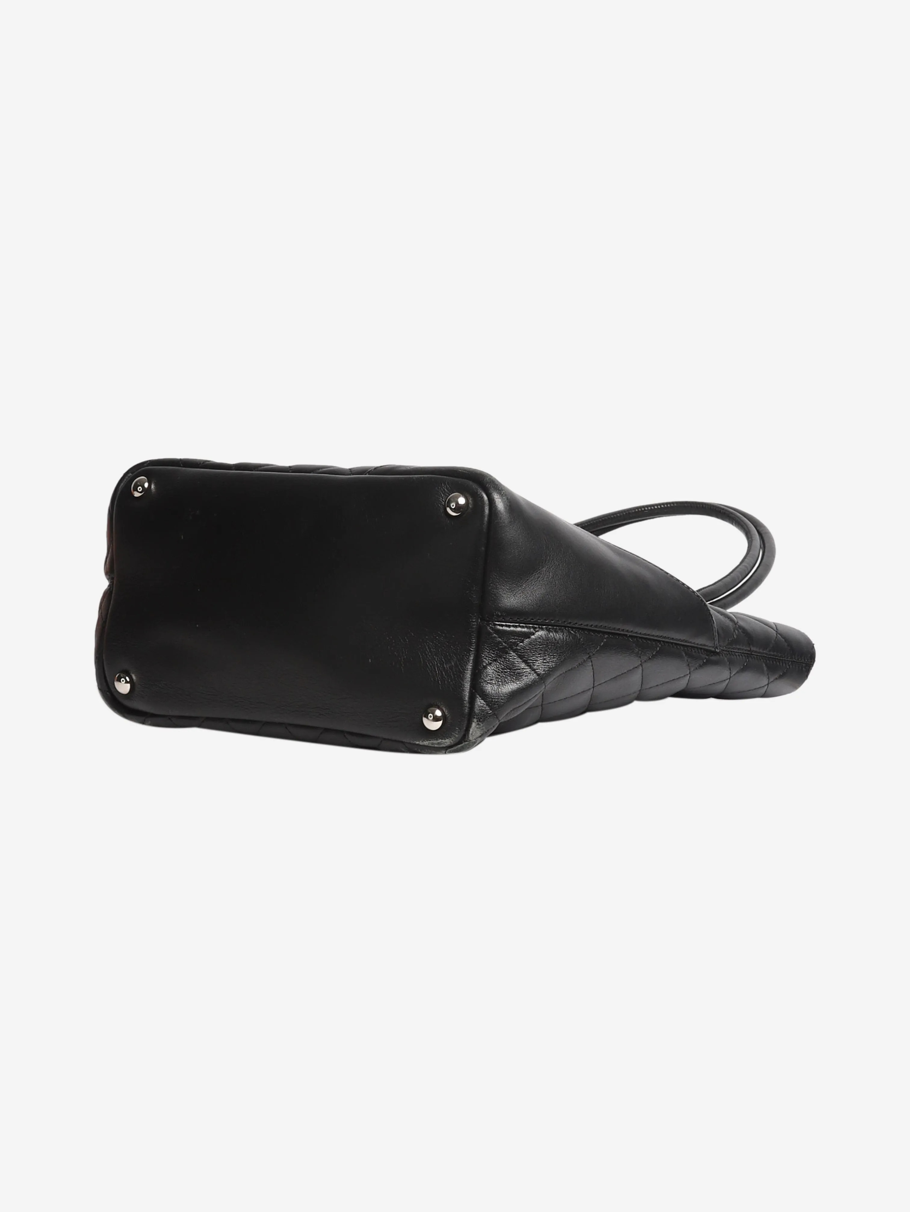 Black 2005 lambskin quilted tote bag
