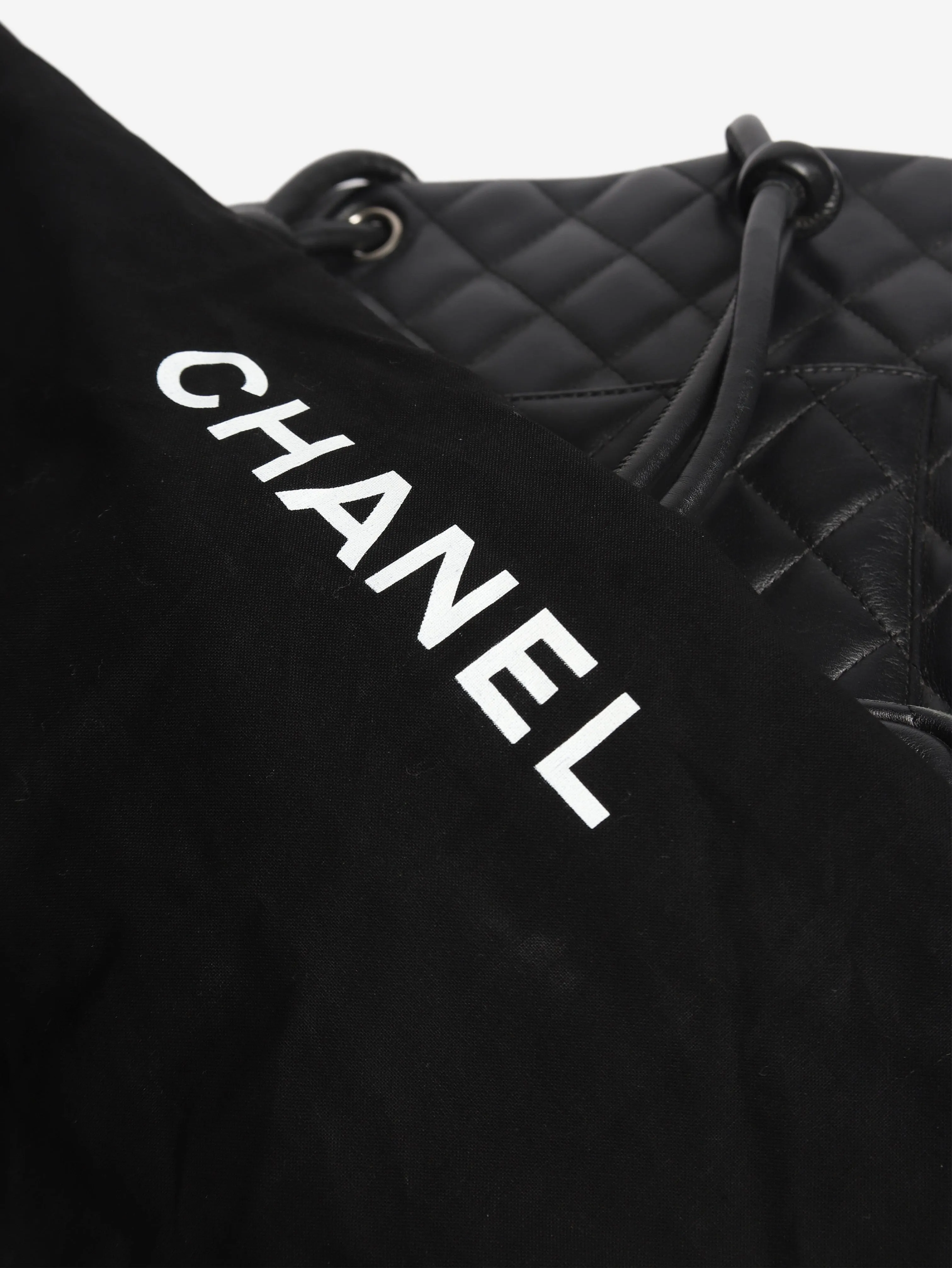 Black 2005 lambskin quilted tote bag