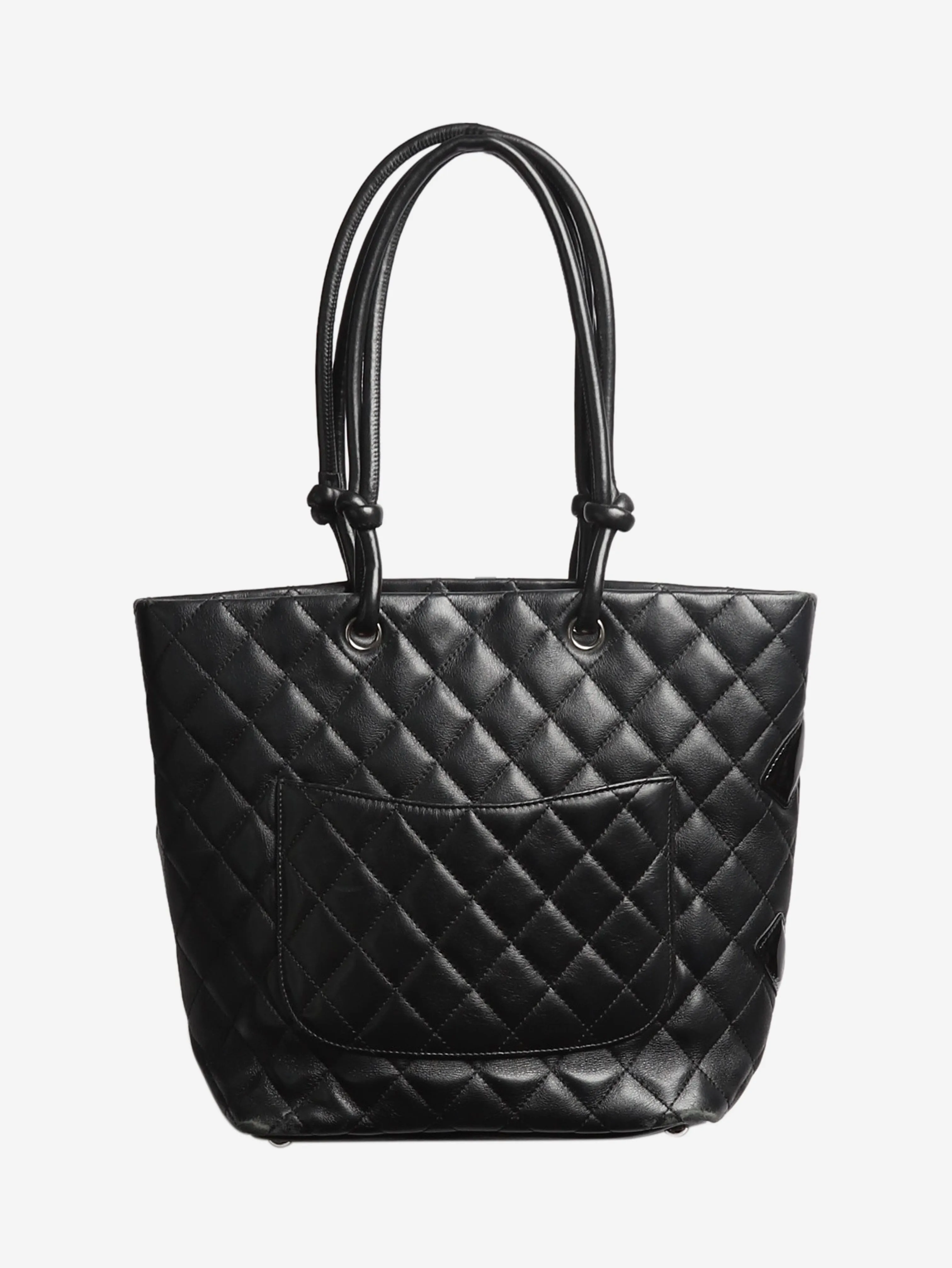 Black 2005 lambskin quilted tote bag