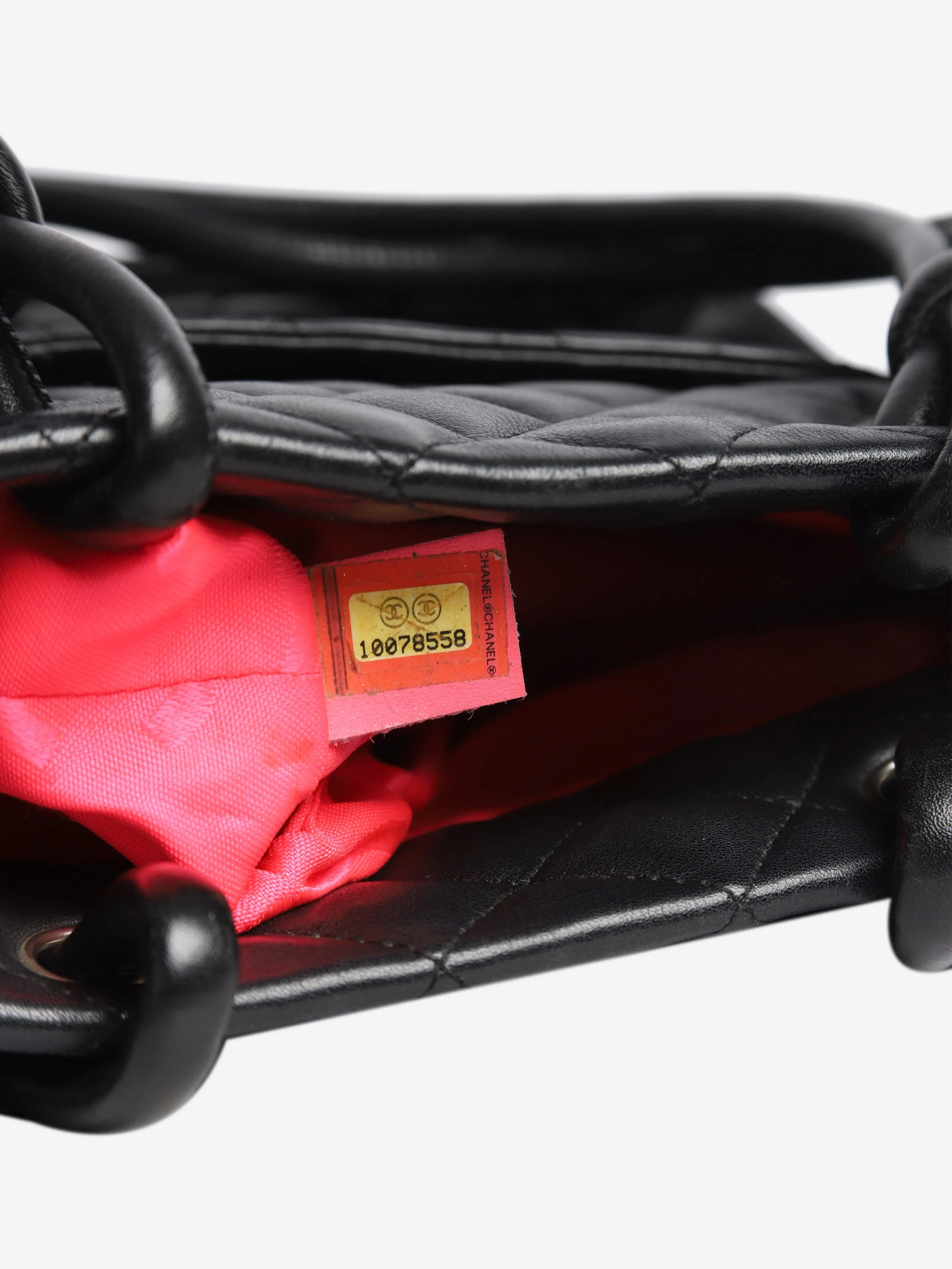 Black 2005 lambskin quilted tote bag