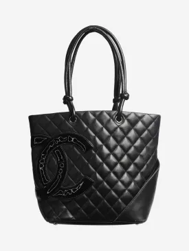 Black 2005 lambskin quilted tote bag