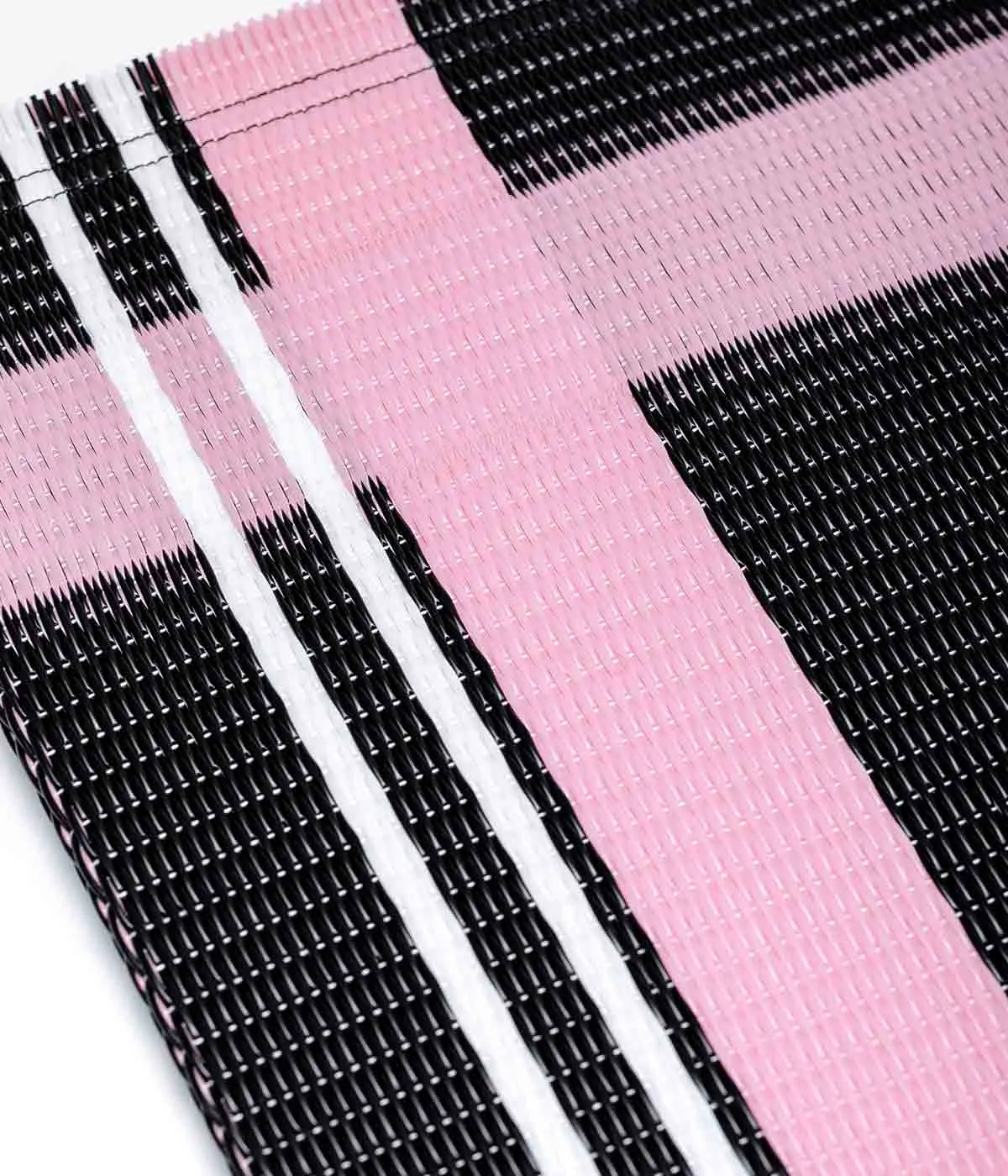 Black Striped Woven Tote Bag