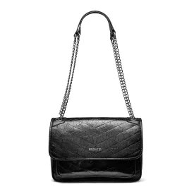 BOSTANTEN Women's Leather Handbag Designer Chevron Quilted Crossbody Bag Fashion Chain Strap Shoulder Purses