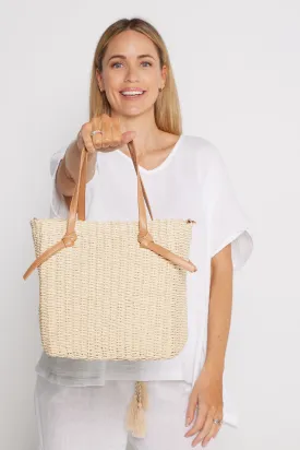 Caribbean Raffia Tote Bag - Natural