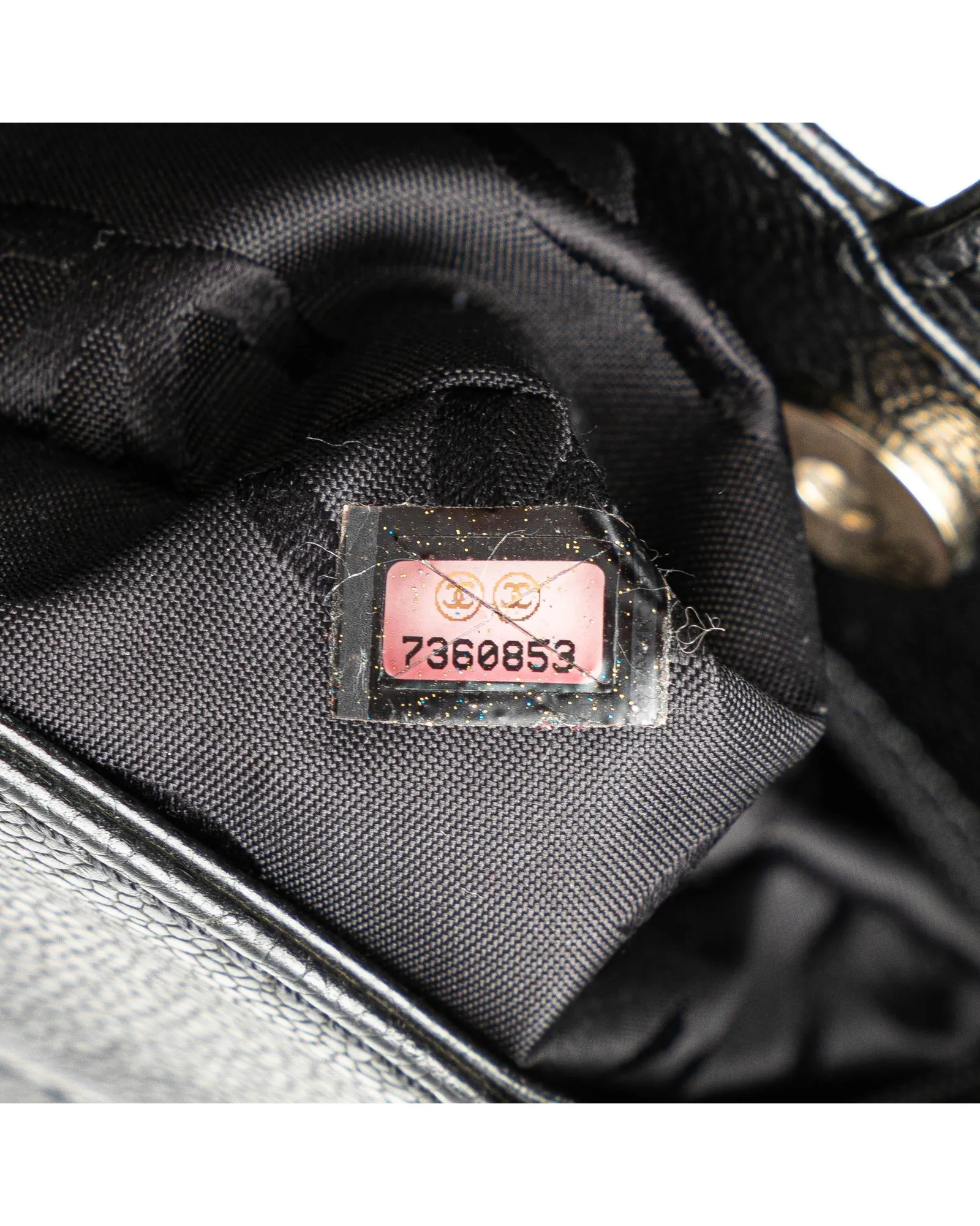 Caviar Leather Tote Bag with Magnetic Snap Closures