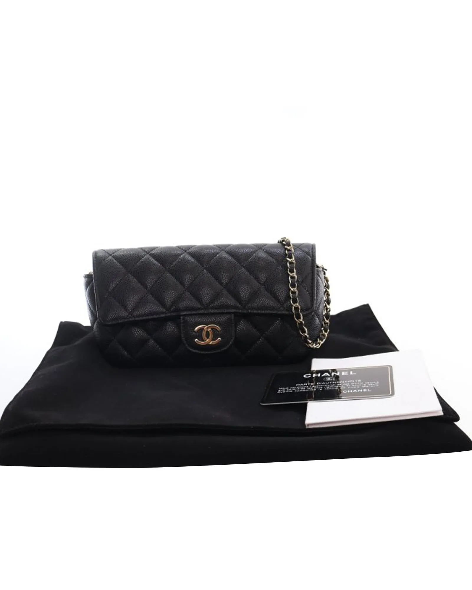 Chanel 19 Flap Bag Black Caviar Leather Crossbody