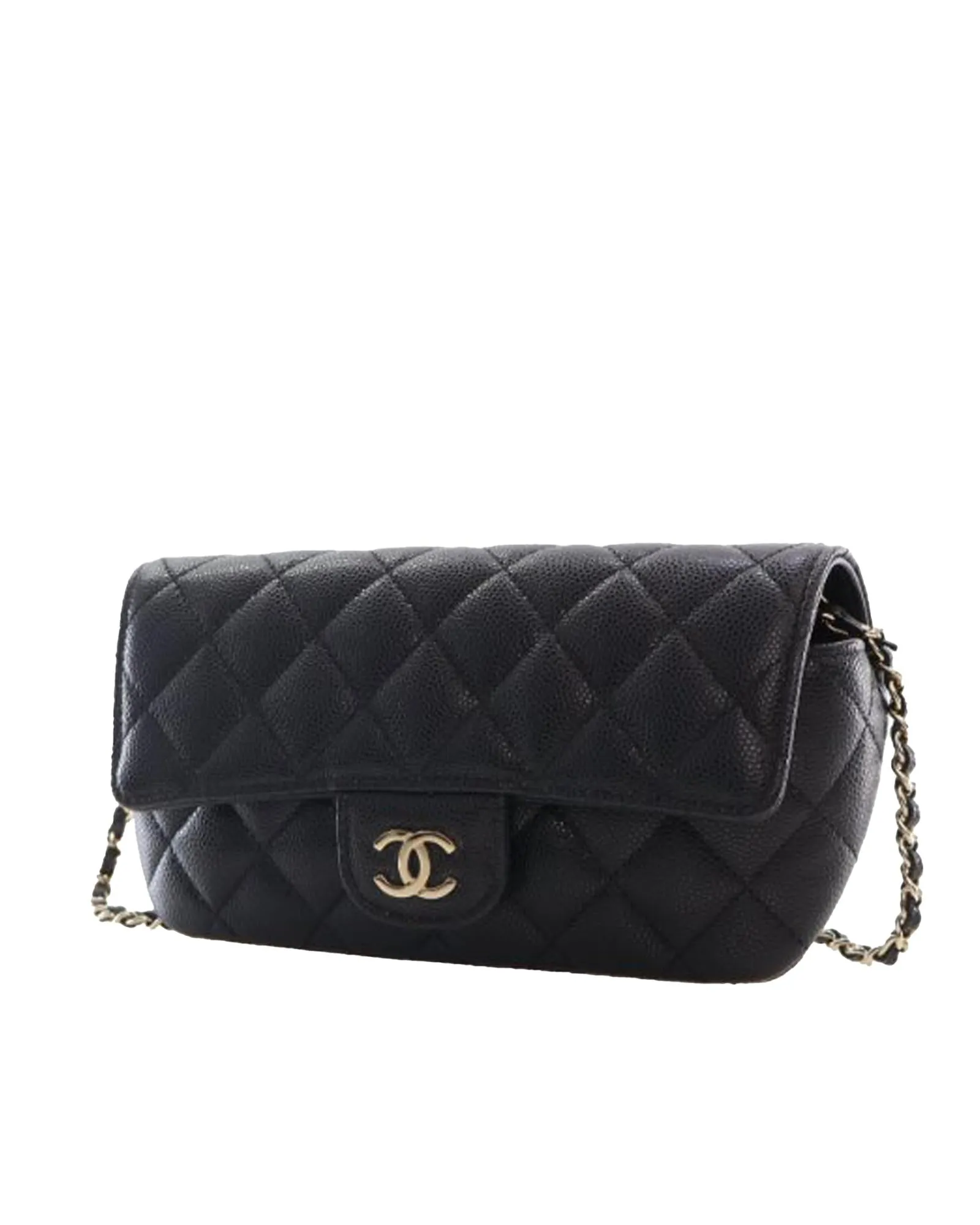 Chanel 19 Flap Bag Black Caviar Leather Crossbody