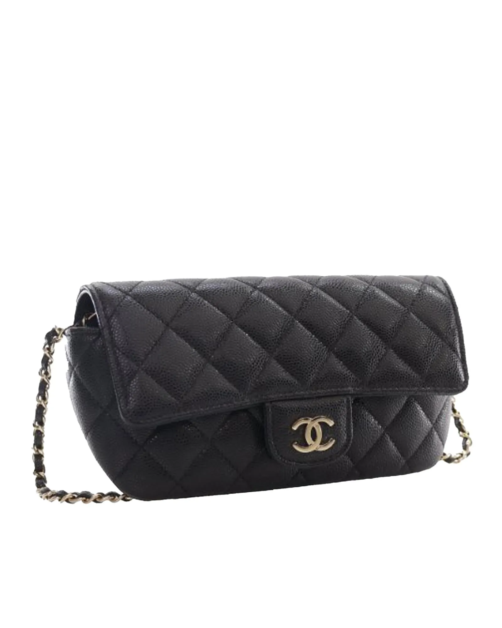 Chanel 19 Flap Bag Black Caviar Leather Crossbody