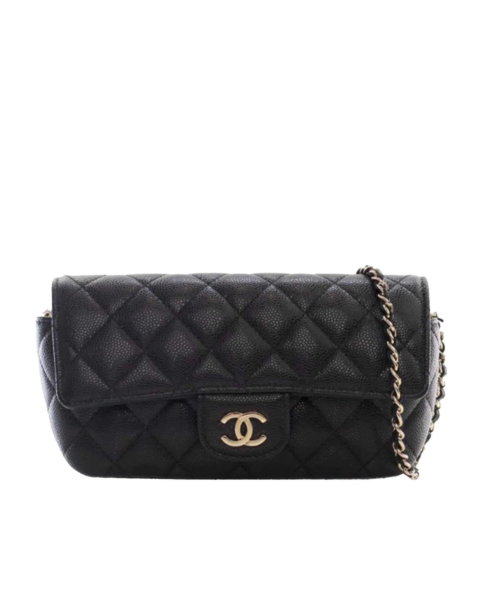 Chanel 19 Flap Bag Black Caviar Leather Crossbody