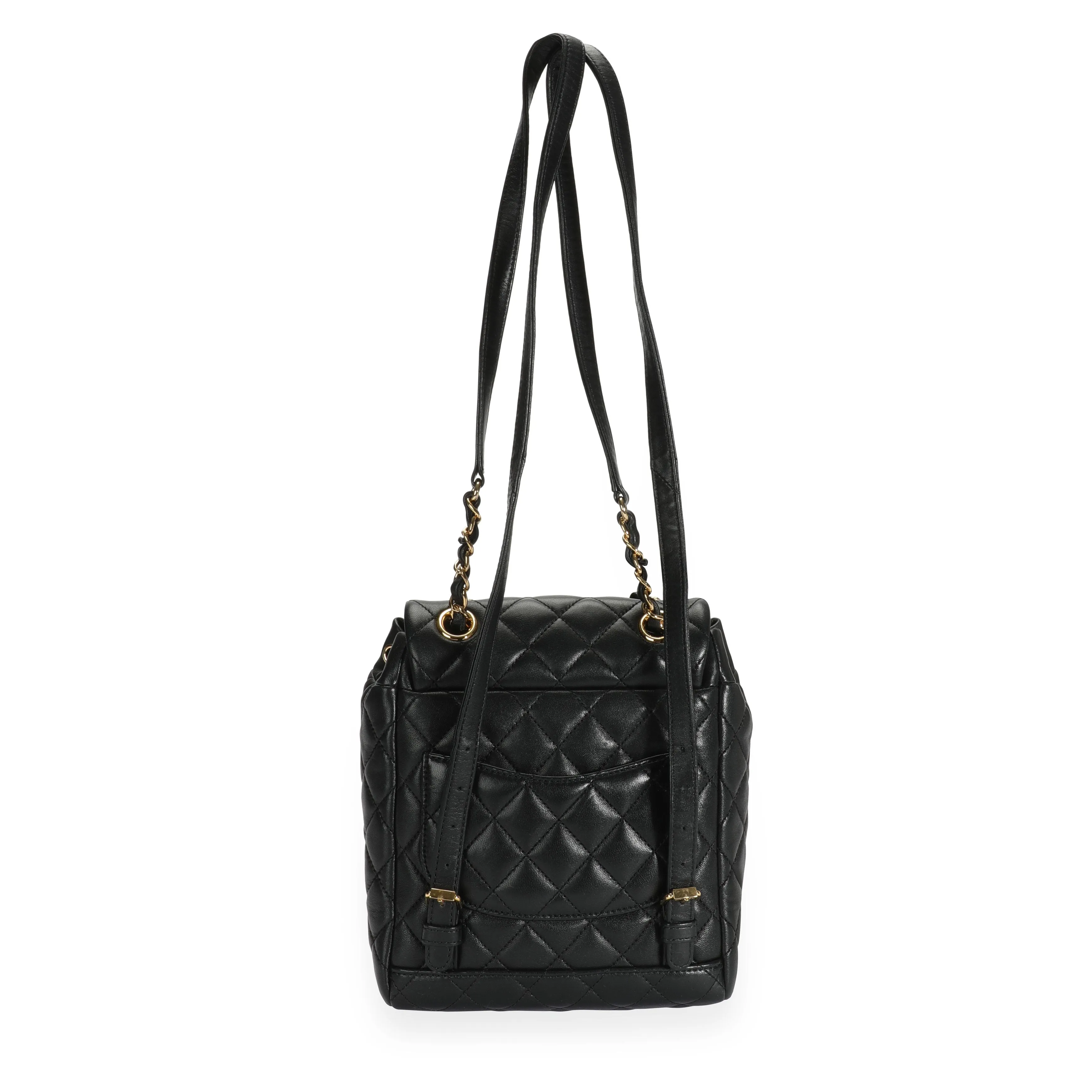 Chanel Black Lambskin Quilted Mini Urban Spirit Backpack