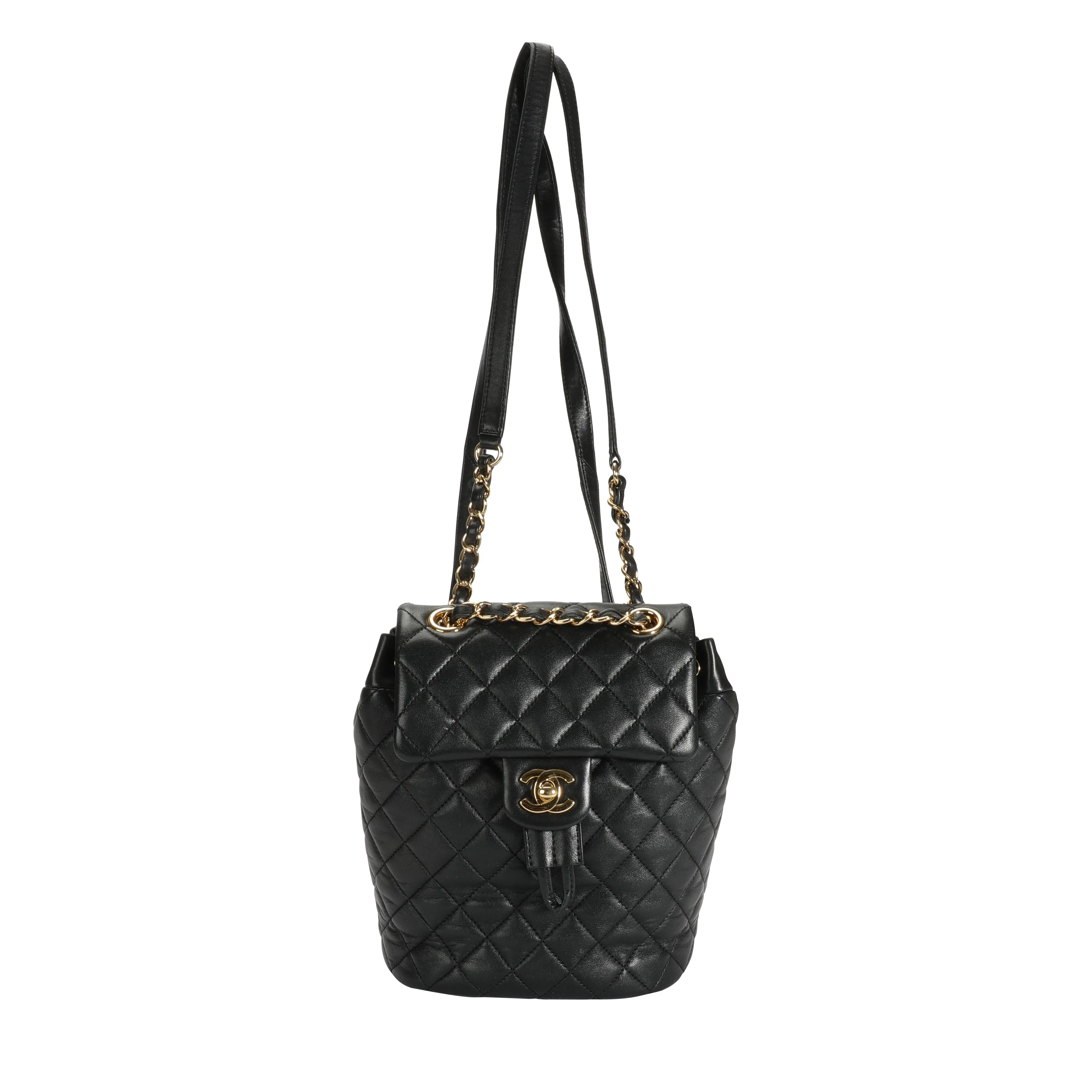 Chanel Black Lambskin Quilted Mini Urban Spirit Backpack