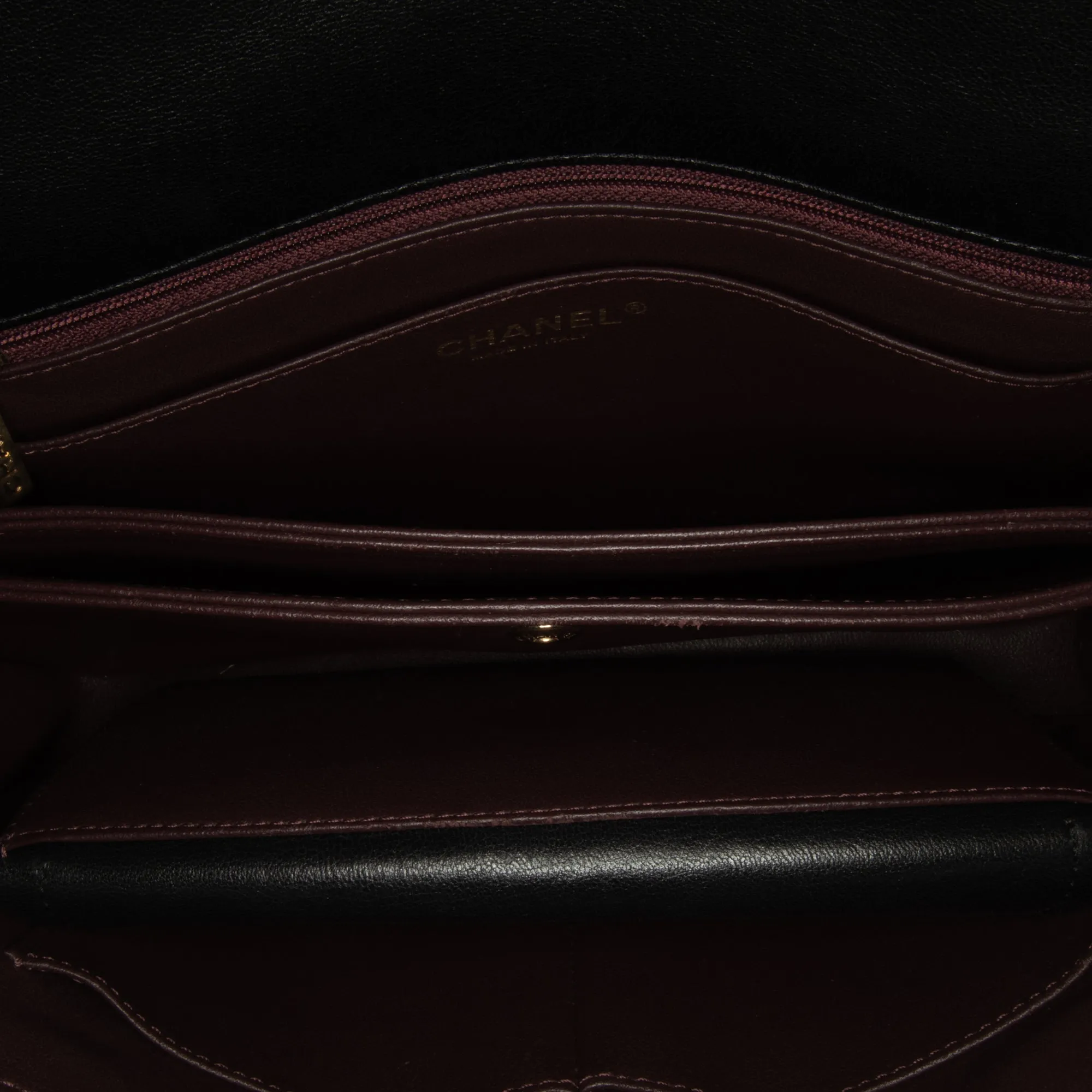 Chanel CC Single Flap Black Diagonal Quilted Calfskin Gold