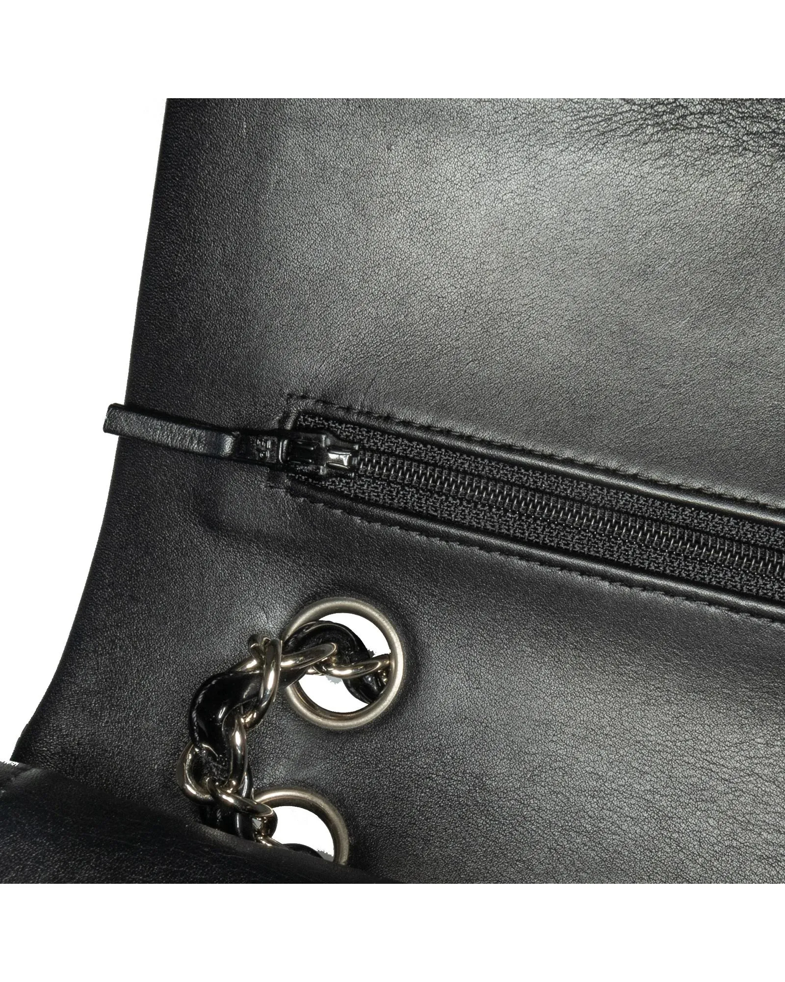 Chanel Classic Double Flap Black Patent Leather Shoulder Bag