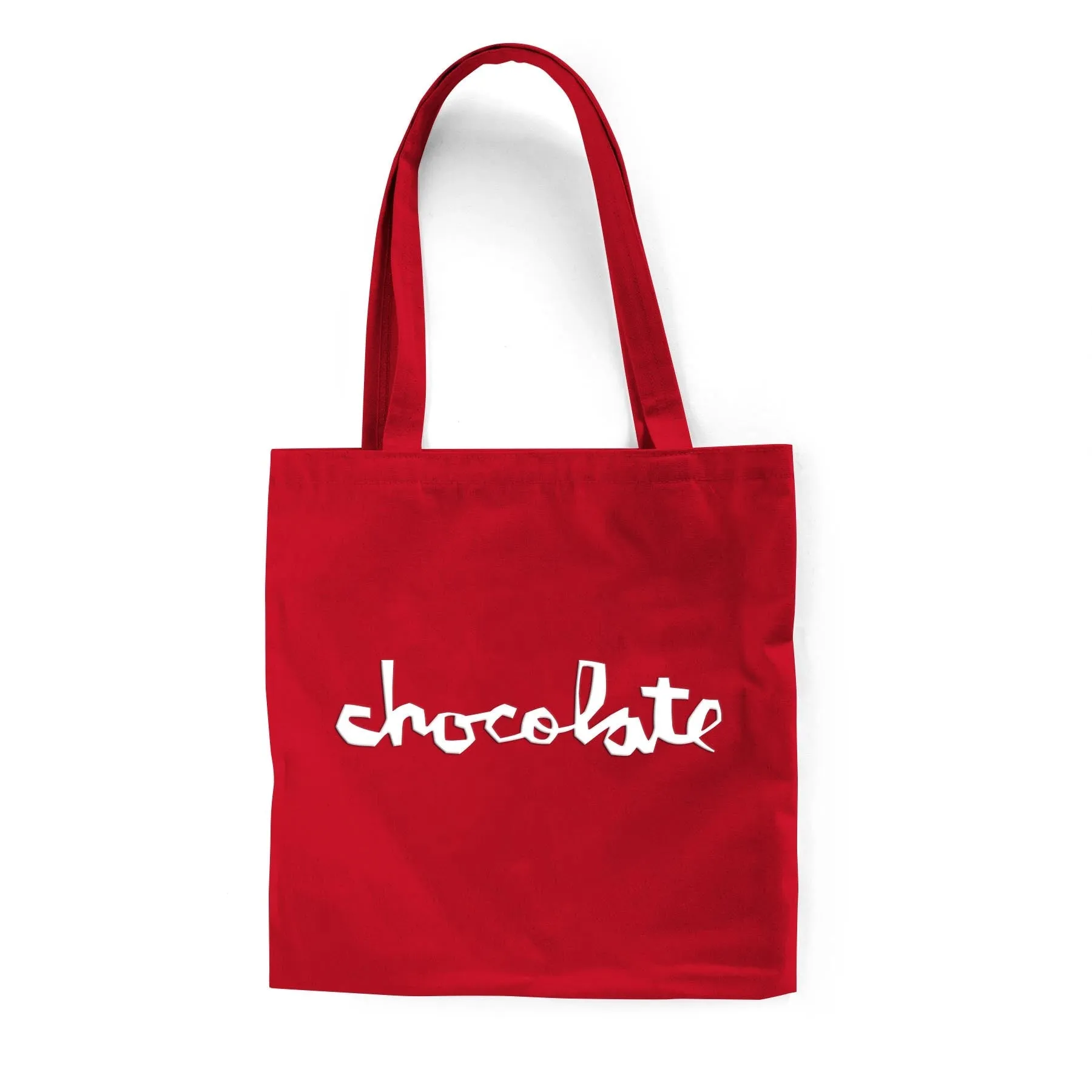 Chocolate Red Square Embroidered Tote Bag Red