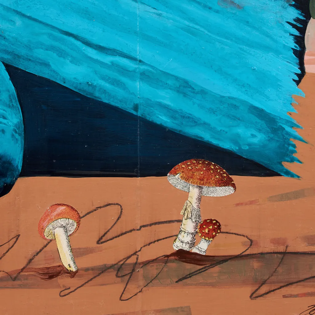 CURIOUS (small work) original collage painting