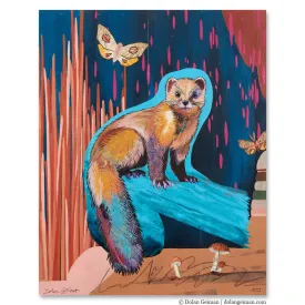 CURIOUS (small work) original collage painting