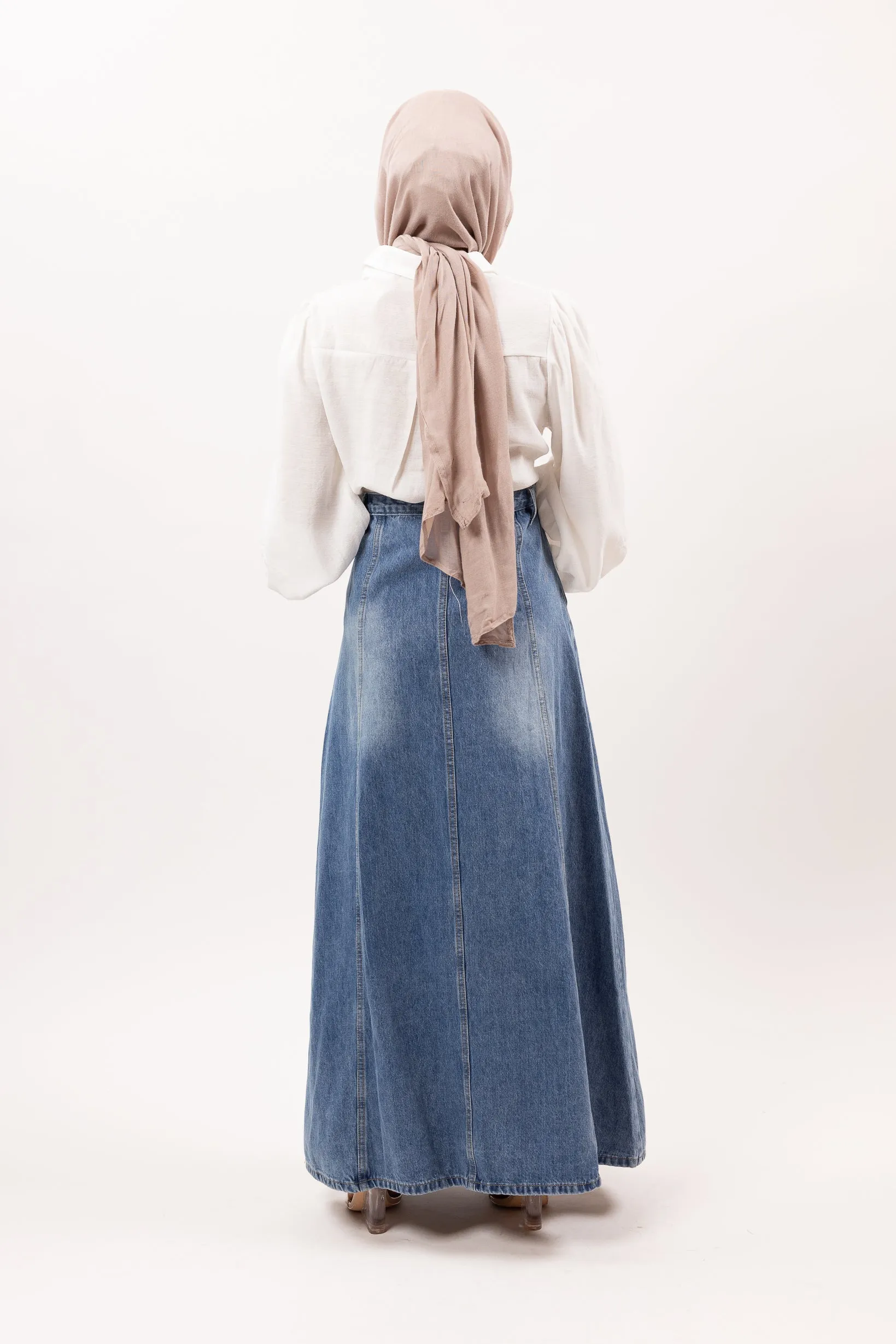 Denim Stitch Detail Skirt