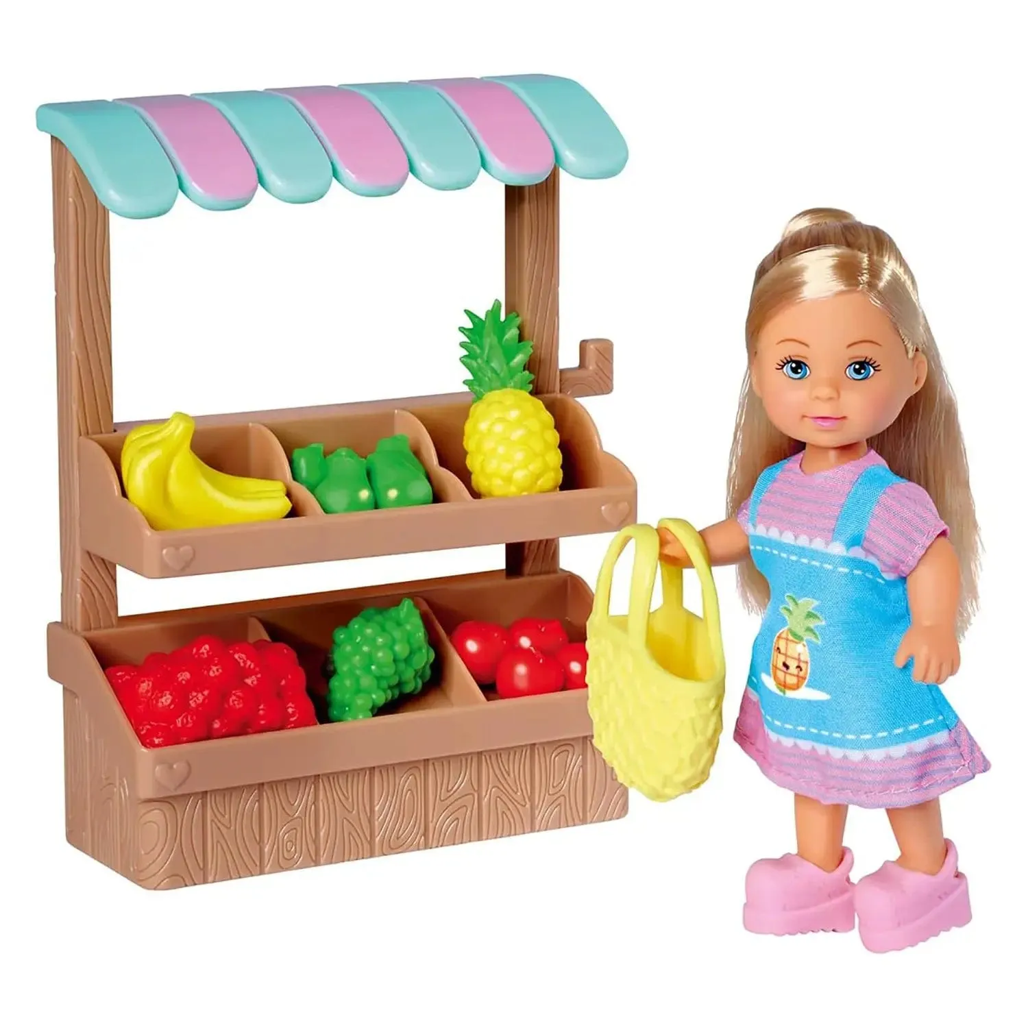 Evi Love Fruit Stand Play Set Fashion Doll Food Market Shopping