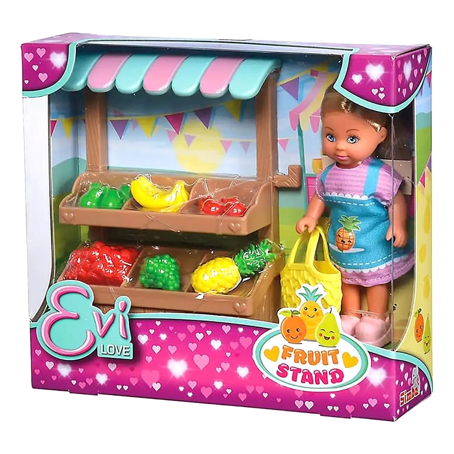 Evi Love Fruit Stand Play Set Fashion Doll Food Market Shopping