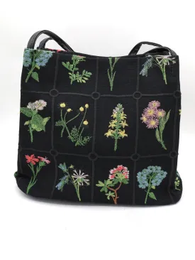 Flower Picking Embroidered Tote Bag
