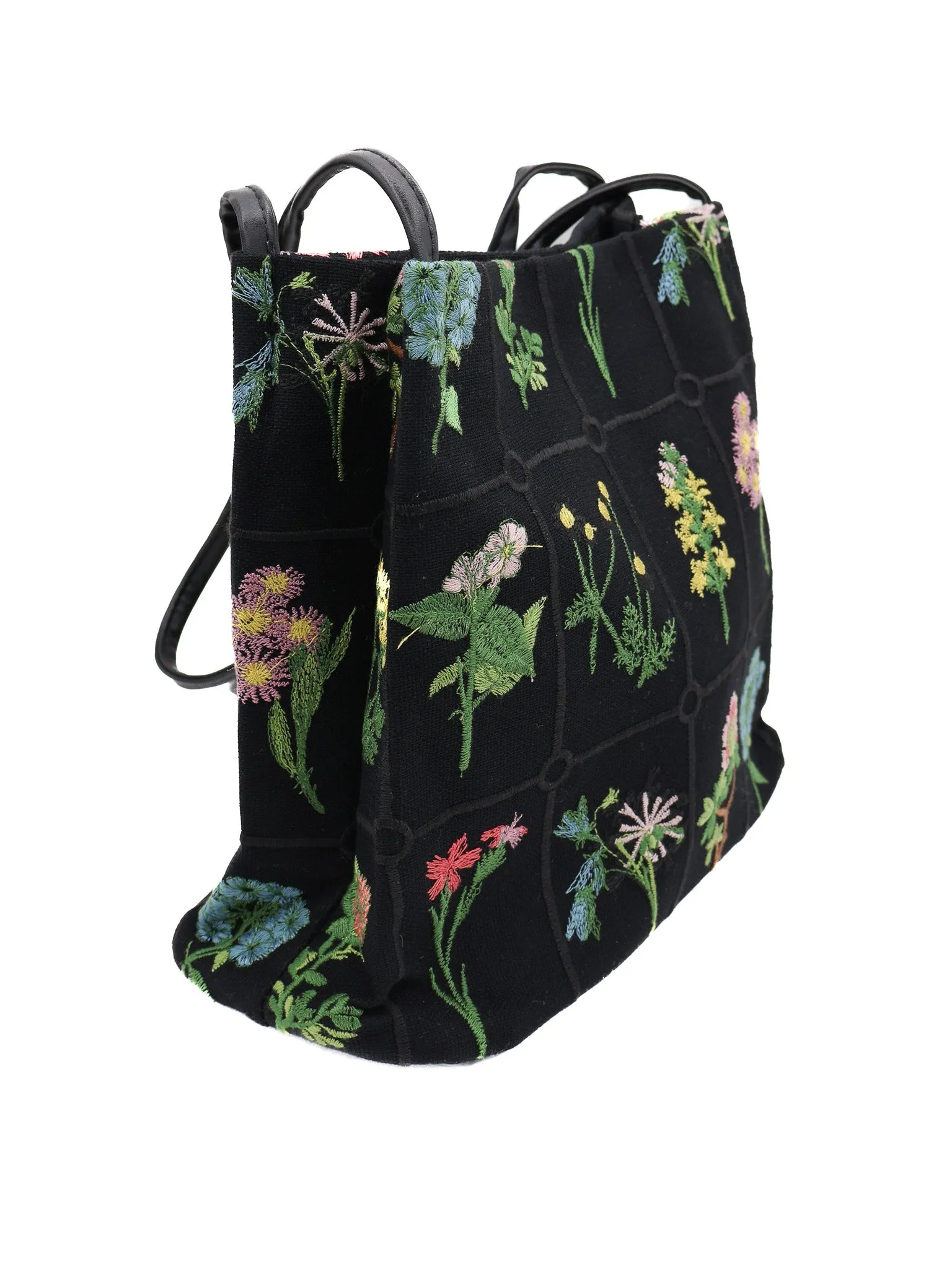 Flower Picking Embroidered Tote Bag