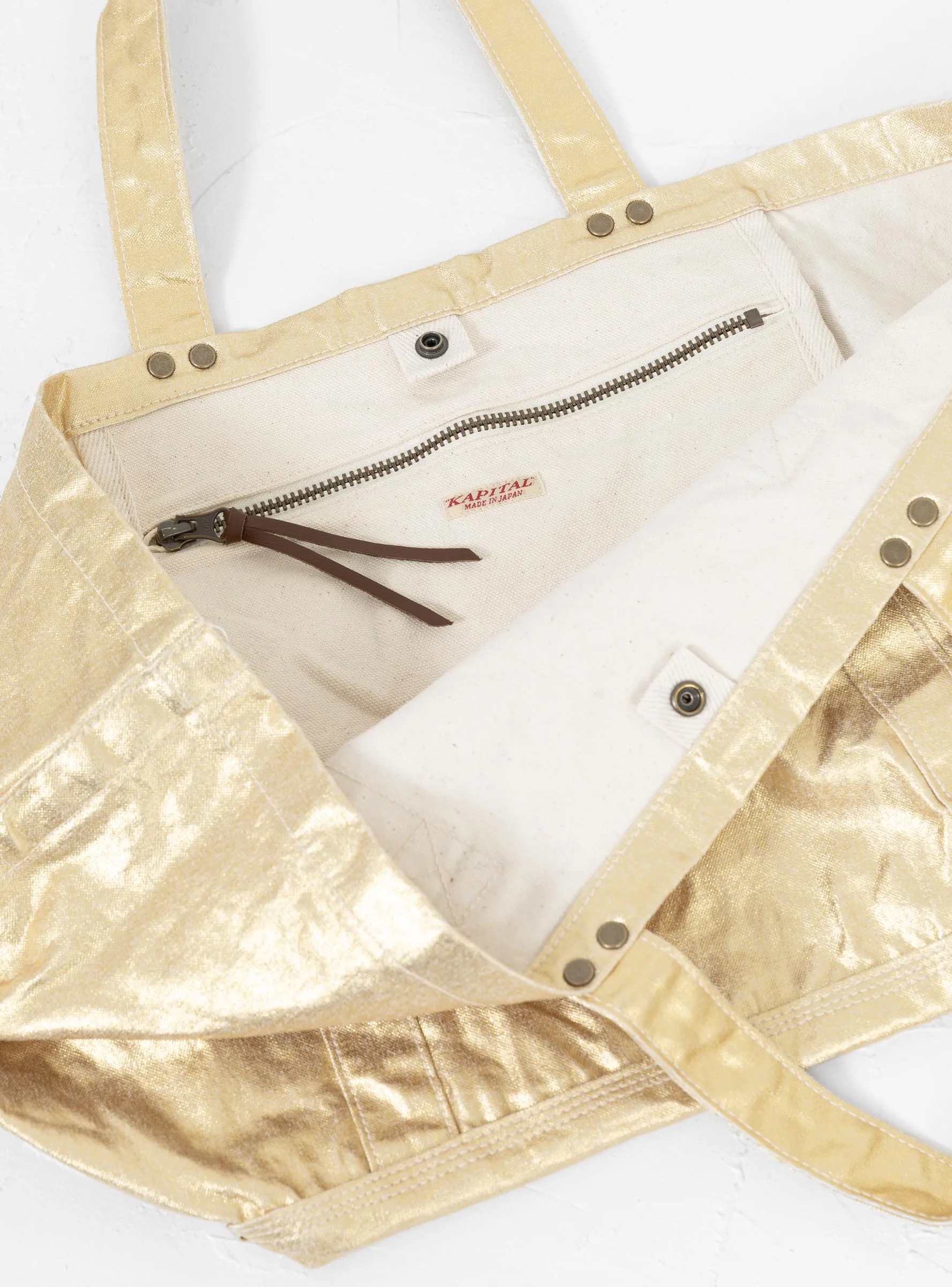 Foiled Canvas Tote Bag (L) Gold