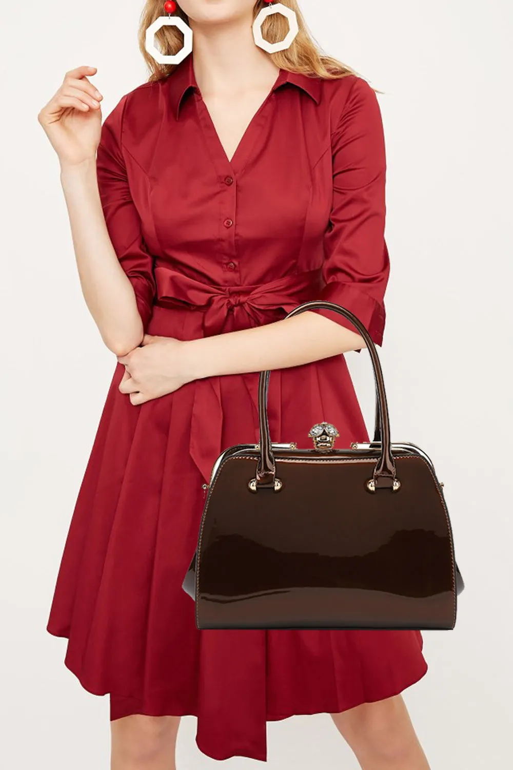 Frame Satchel Patent Leather 90178