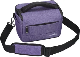 G-raphy Camera Bag Camera Case DSLR SLR Bag Waterproof Shockproof Portable Camera Bags for Photographers with Pu Leather Handle Camera Accessories for Men Women (Purple)