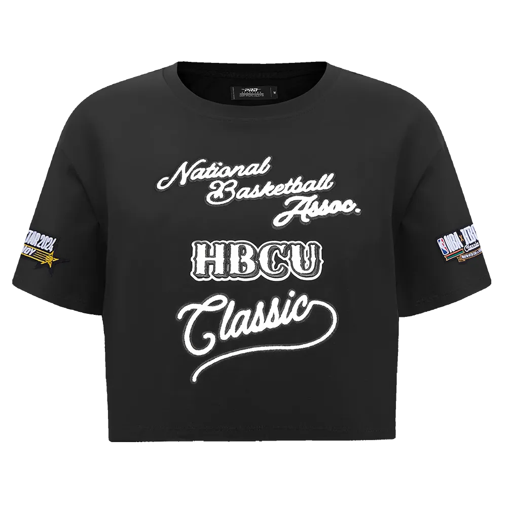 HBCU X NBA ALL STAR 2024 WOMEN'S SJ BOXY TEE (BLACK)