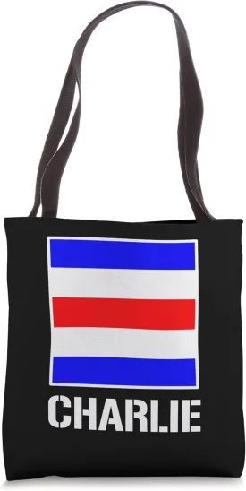 ICS Nautical Signal Flag Alphabet - Letter C Charlie Tote Bag