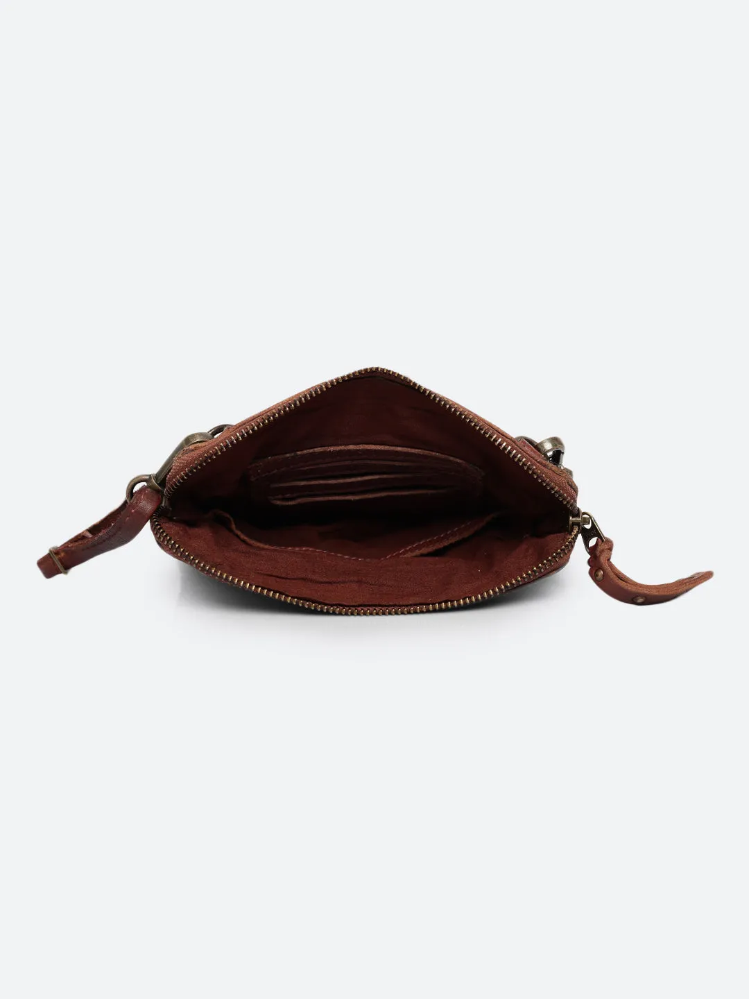 Ilana: Cognac Mini Crossbody Bag With Mini Square Weave