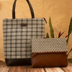 Isla Combo - Tweed Work Tote, Fold over sling bag (For Women)