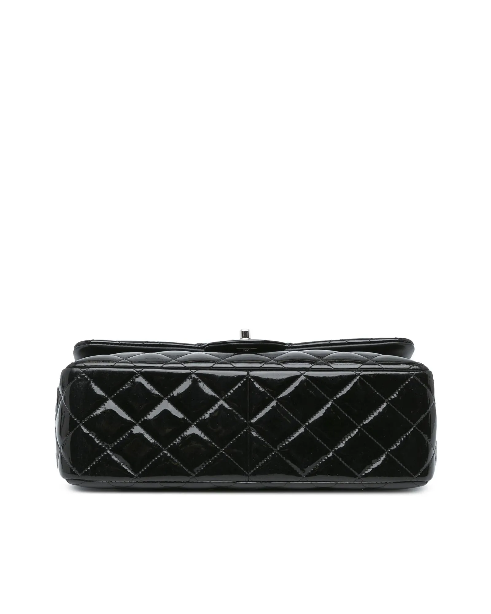 Jumbo Classic Patent Double Flap Bag with Quilted Leather and Chain Straps