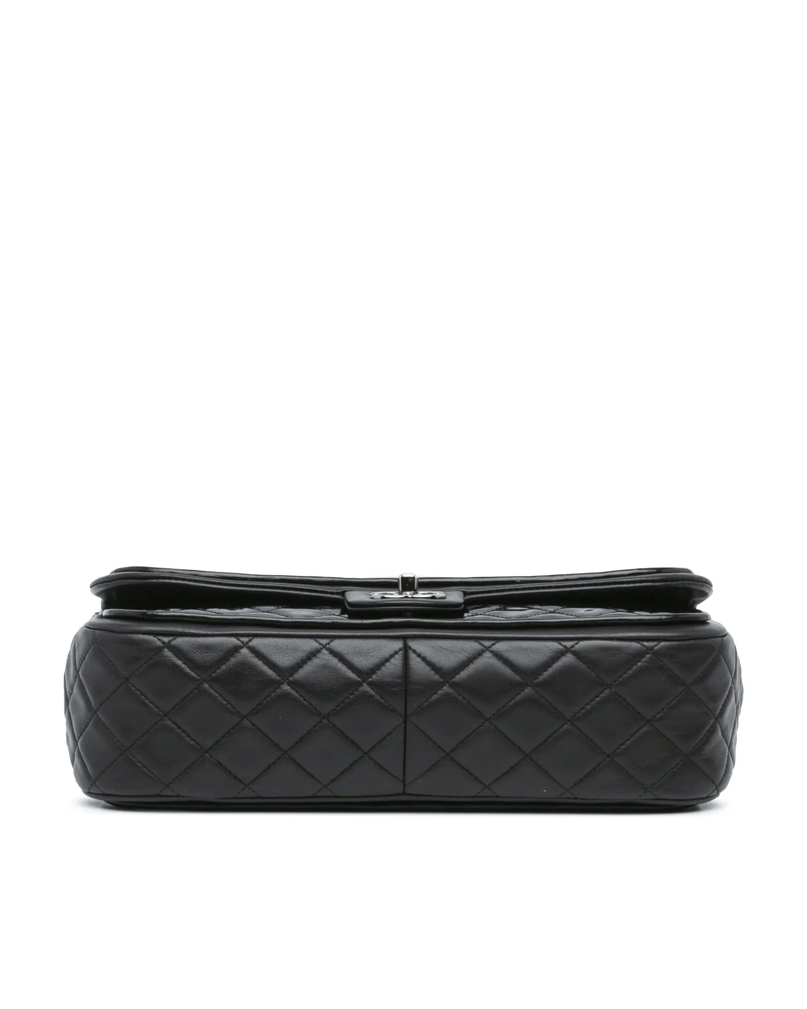 Jumbo Patent Classic Twist Flap Bag with Quilted Leather and Chain Straps