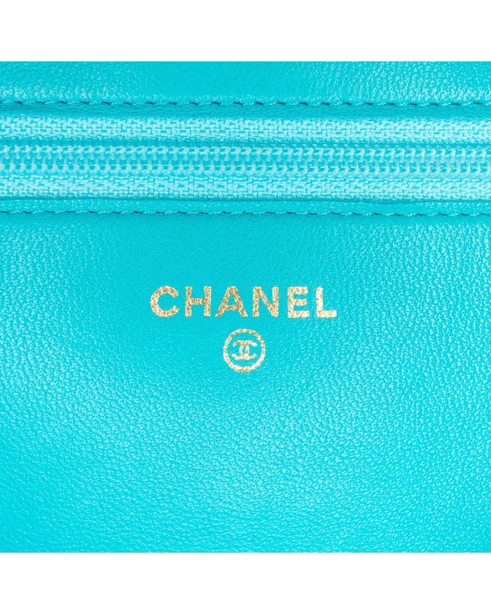 Lambskin Embossed Wallet On Chain with Quilted Leather and Interior Card Slots