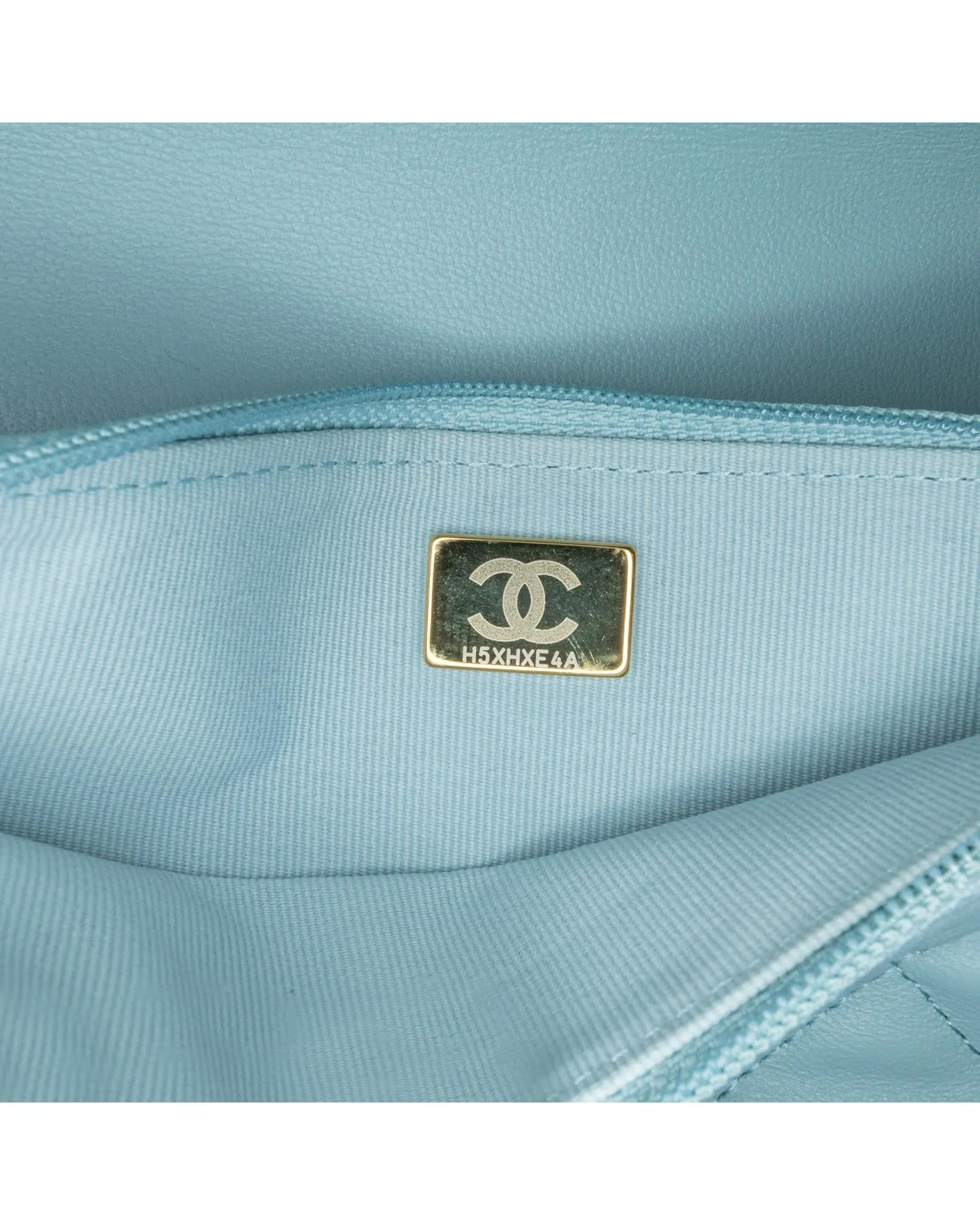 Lambskin Quilted Wallet on Chain with Pearl Strap and Magnetic Closure