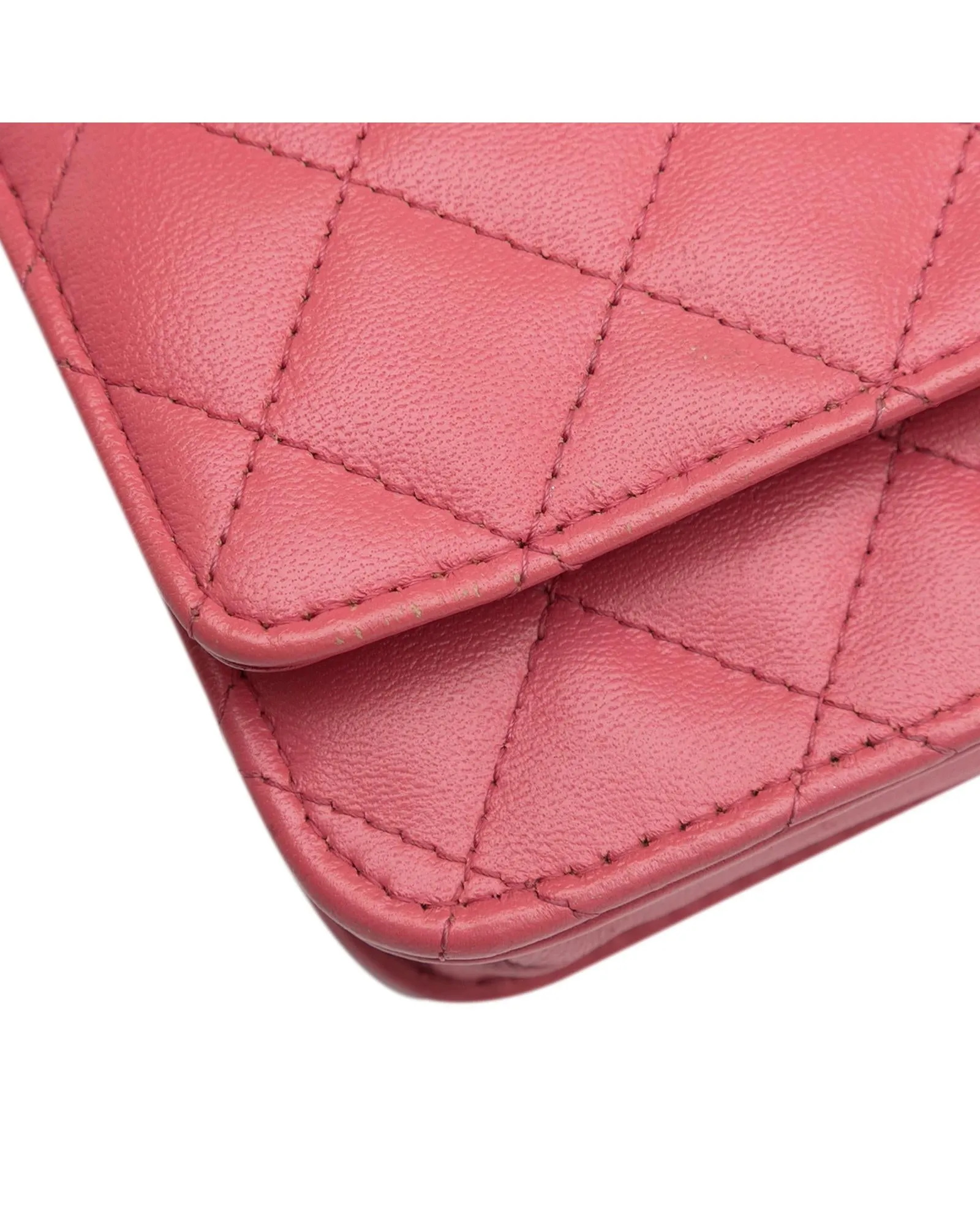 Lambskin Quilted Wallet on Chain