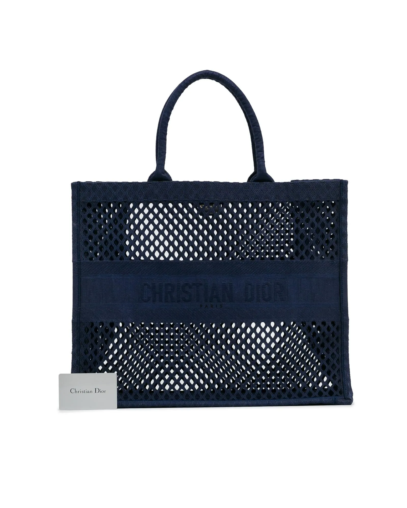 Large Mesh Canvas Book Tote with Rolled Handles