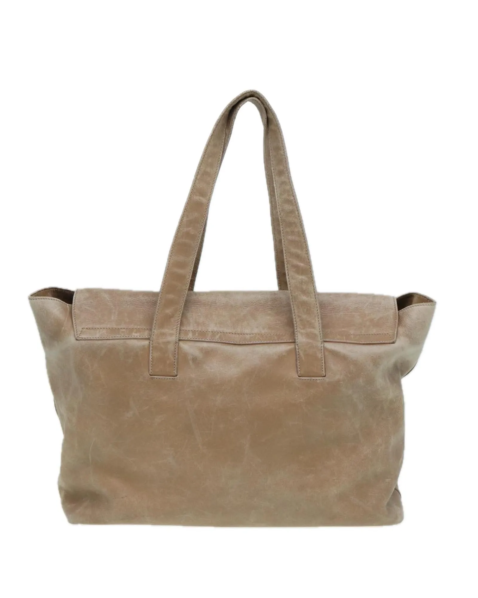 Leather Tote Bag Set with Distressed Detailing